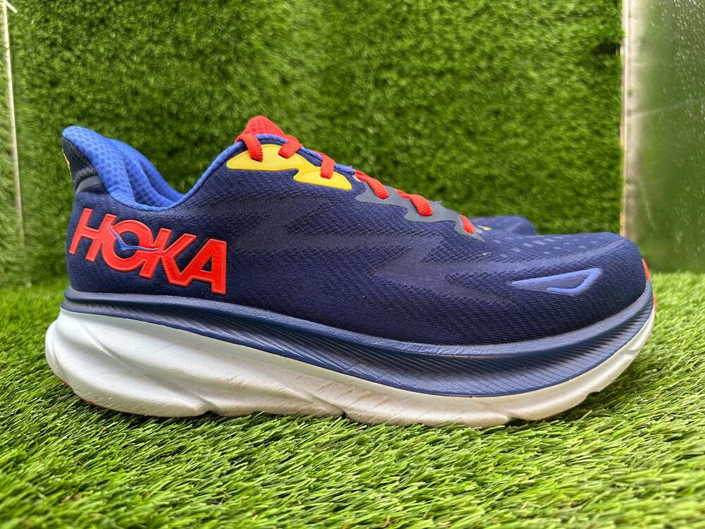 Hoka One One Clifton 9 1132210-BBDGB Athletic Sneaker Mens 11.5 Blue Knit Sports